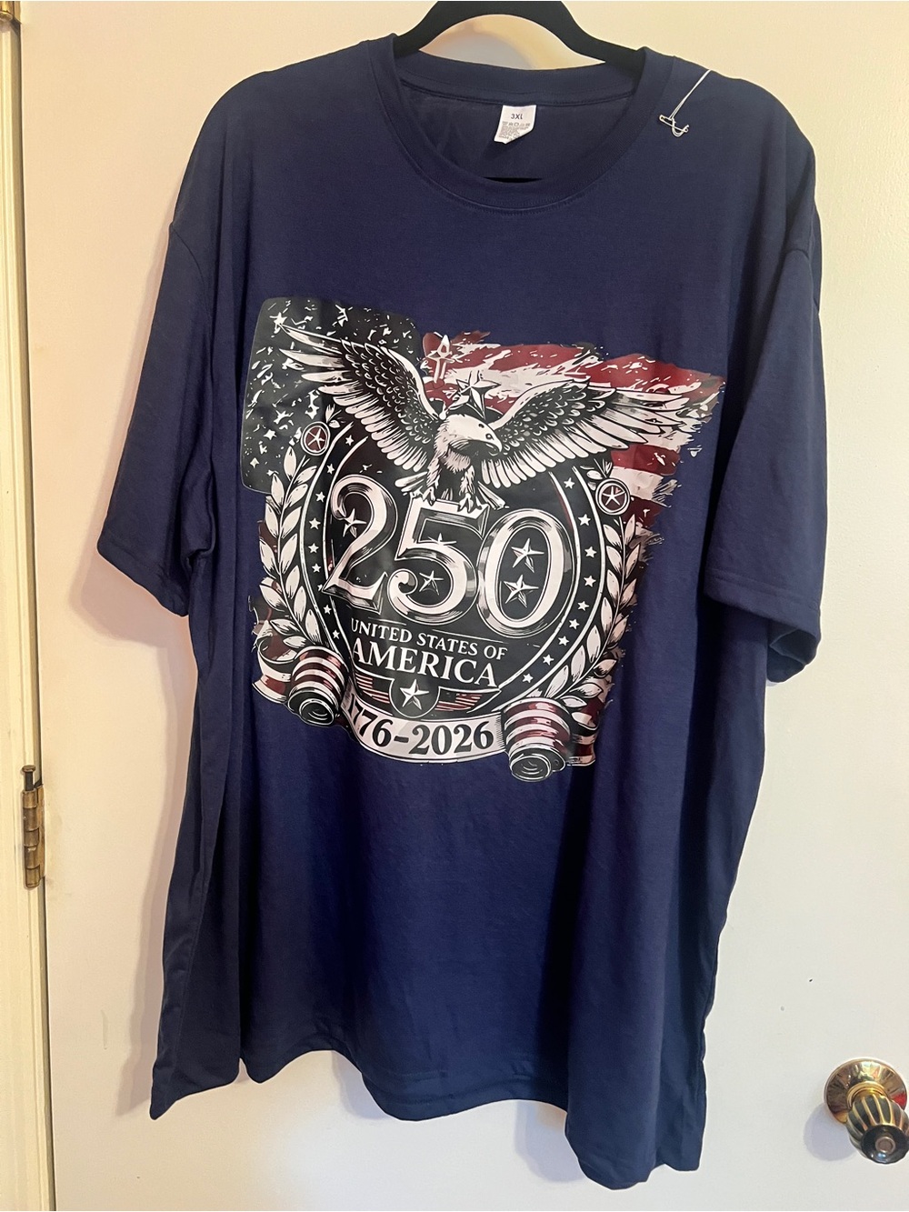 Patriotic 250th Anniversary Eagle Graphic T-Shirt - Navy